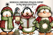 Whimsical Christmas Penguin Clipart, an Illustration by Dream Creation (Thumbnail 1 of 7)