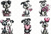 Whimsical Valentines Dog Clipart, an Animal Illustration by Black Bird Studio (Thumbnail 5 of 6)