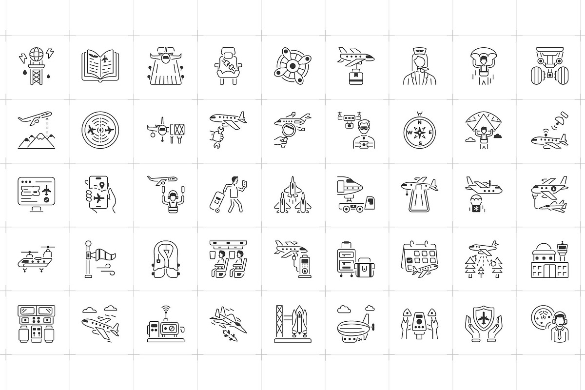 Airport and Aviation Icon Set, an Outline Icon by Prosymbols (Photo 5 of 5)