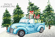 Watercolor Christmas trucks, an Object Graphic by Ana-Sakuta (Thumbnail 12 of 19)