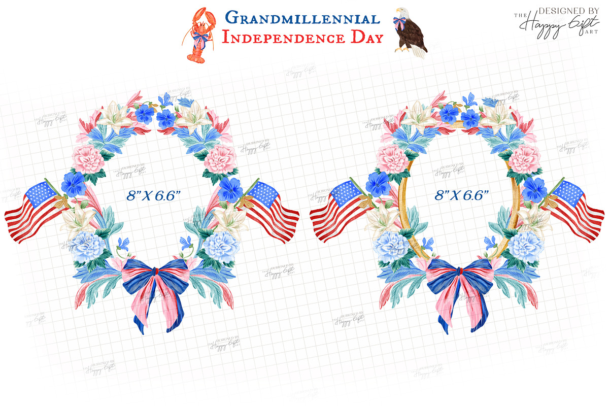 Grandmillennial Independence Day, a Decorative Illustration by TheHappyGiftArt (Photo 5 of 21)