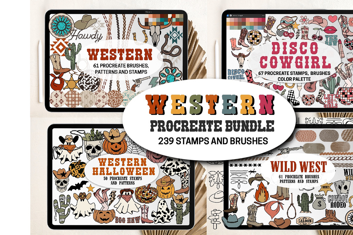 Western Procreate Bundle Brushes, a Brush Add-On by Brush Lab (Photo 1 of 9)