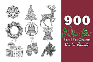 900 Christmas icons collection