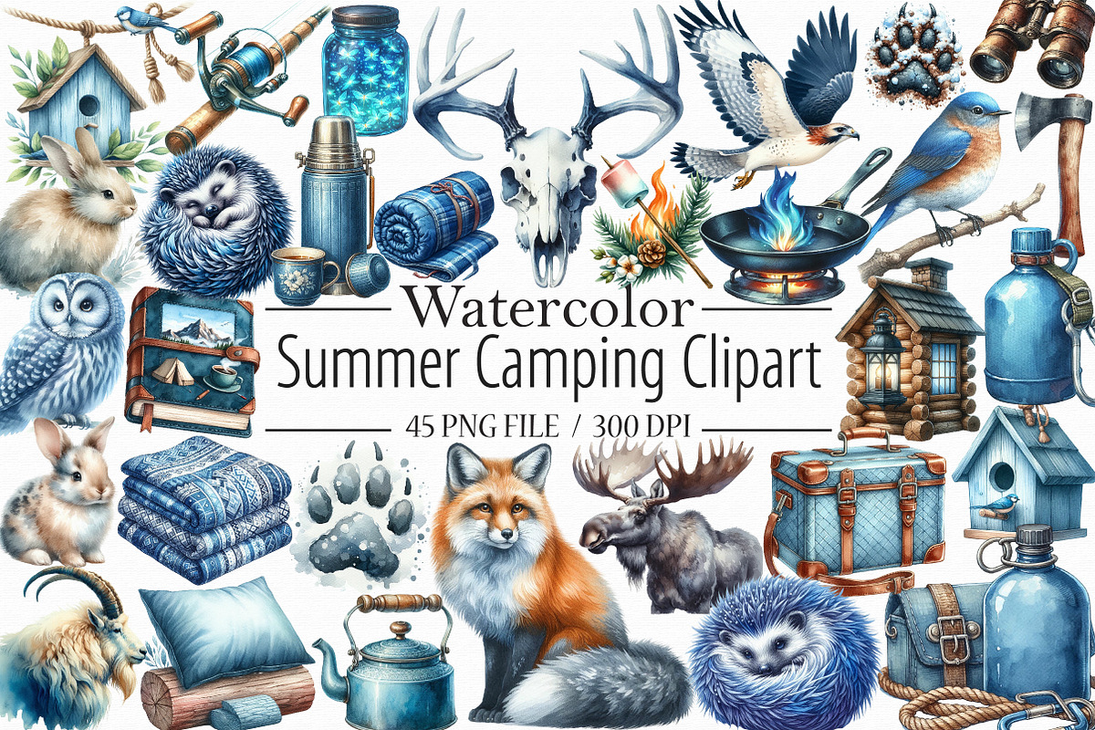 Summer Camping Clipart, an Illustration by Libby Wishes (Photo 1 of 7)