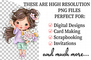 Flowers and Girls Clipart, an Illustration by Daily.Designs (Thumbnail 2 of 5)