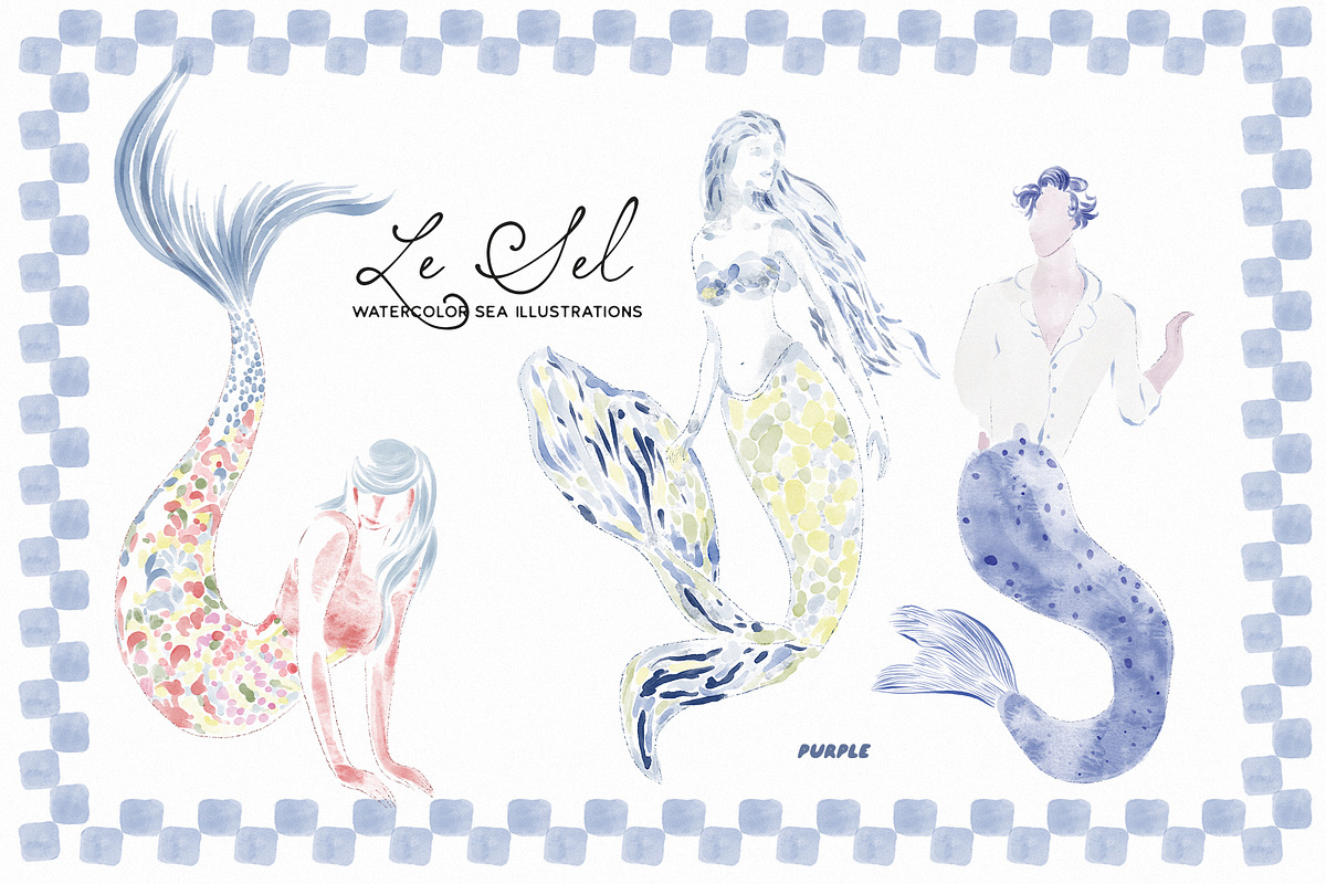 Le Sel: Watercolor Sea Illustrations, a Decorative Illustration by Purple (Photo 10 of 12)