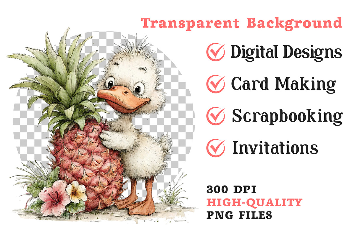 Whimsical Summer Ducks Clipart, an Illustration by Dream Creation (Photo 5 of 5)