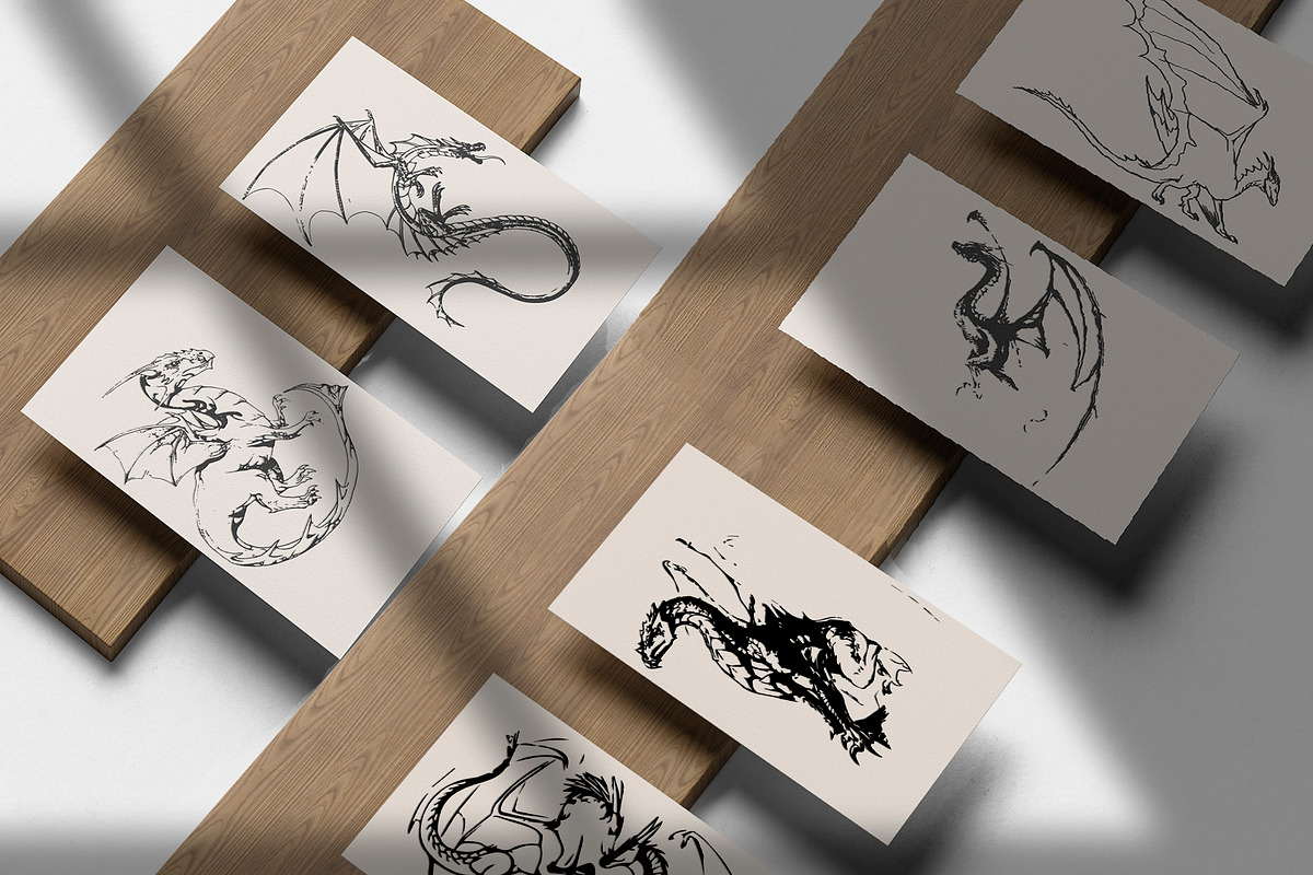 18 dragons hand drawn vector, an Animal Illustration by AnastasiyaOleynik (Photo 4 of 5)