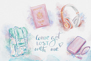 Digital nomad girl, watercolor set, a Technology Illustration by Kate Snitser (Thumbnail 4 of 6)