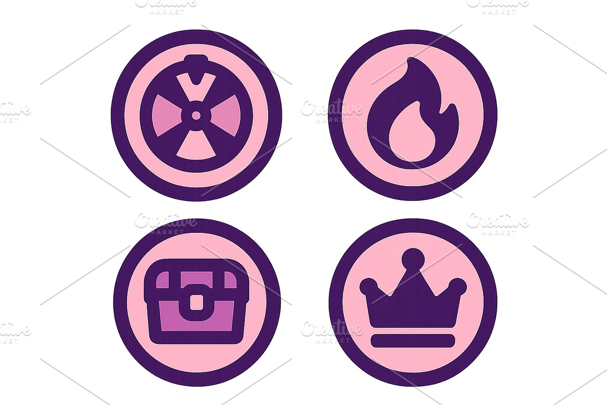 Colorful icon set featuring symbols, an Object Illustration by ZinetroN