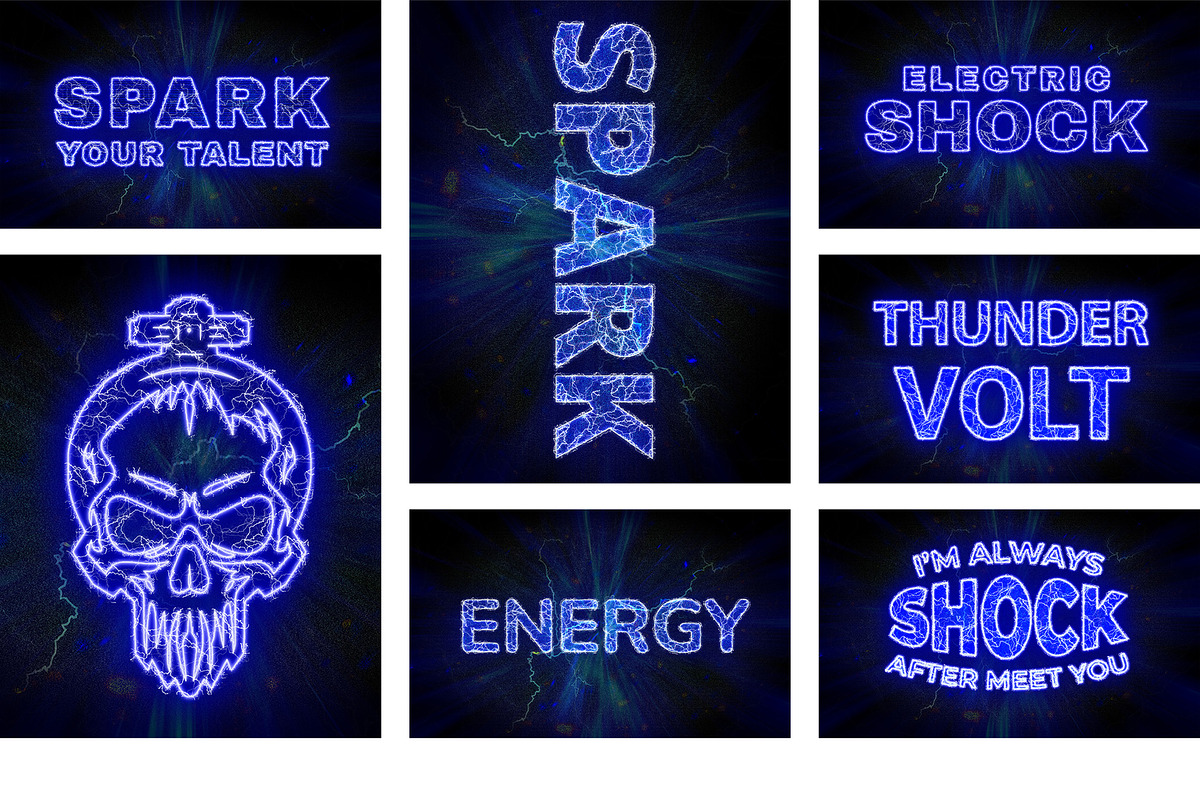 PSD Electric Editable Text Effect, a Layer Style Add-On by Photoshop Action (Photo 17 of 19)