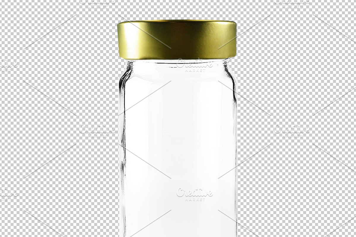 Clear Glass Jar with Gold Metal Lid, a Packaging Mockup by Professional Assets (Photo 5 of 5)