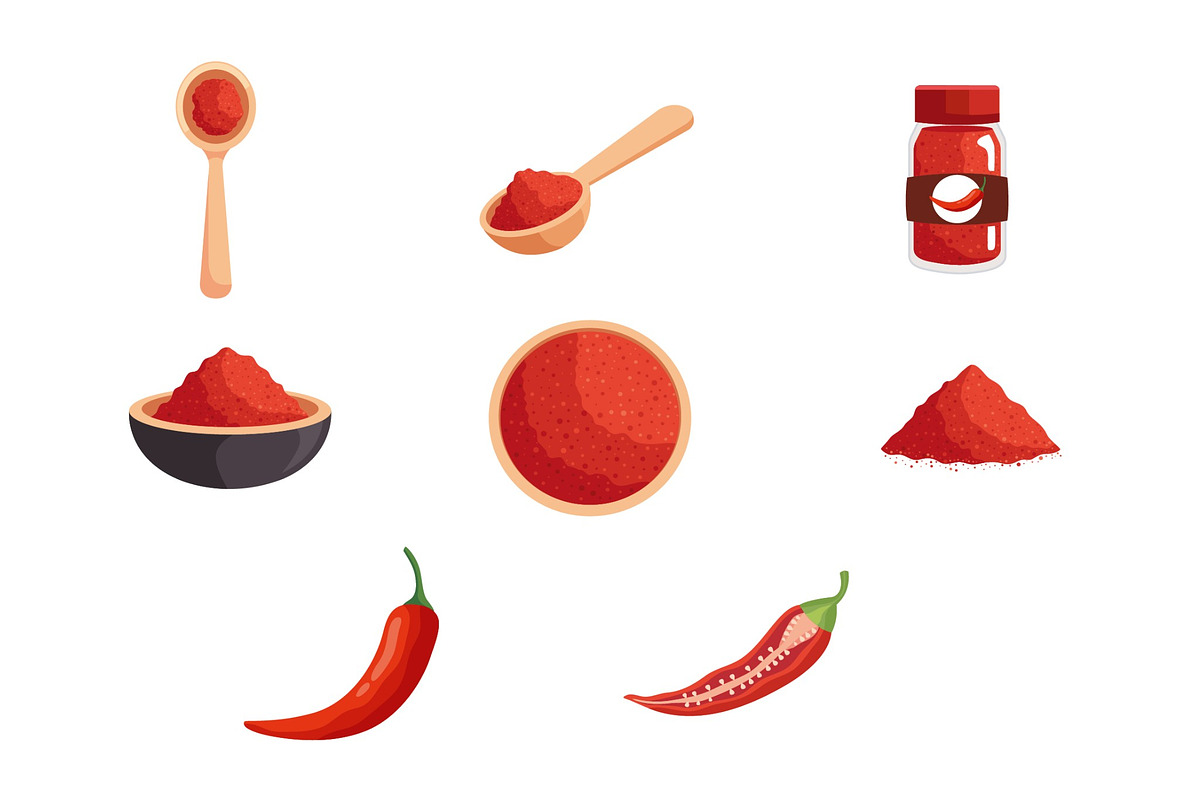 Chili Pepper Illustrations Set, a Food Illustration by studiogstock (Photo 1 of 3)
