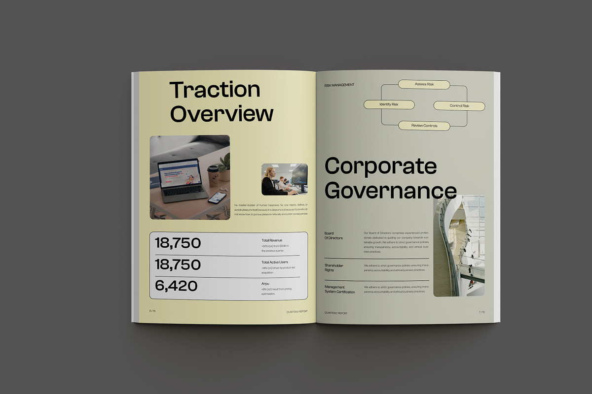 Yellow Startup Quarterly Report, a Brochure Template by Neermana (Photo 9 of 10)
