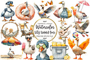 Silly Summer Goose Clipart, an Illustration by OK Design (Thumbnail 1 of 5)