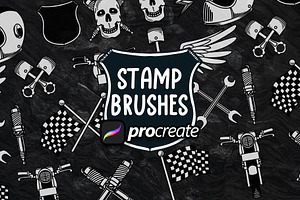 Motorcycle Stamp Brush Procreate