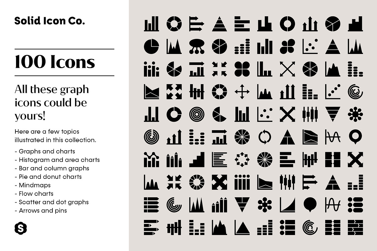 Graph Icons, a Solid Icon by Solid Icon Co (Photo 5 of 6)
