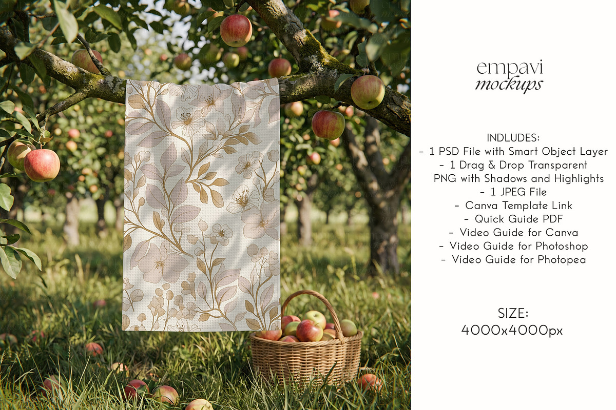 Tea Towel Mockup, a Household Mockup by EmpaviMockups (Photo 6 of 6)