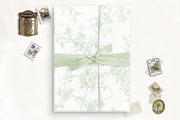 Sage Rose Toile Printable Vellum, a Stationery Template by SilverJoyAtelier (Thumbnail 1 of 3)