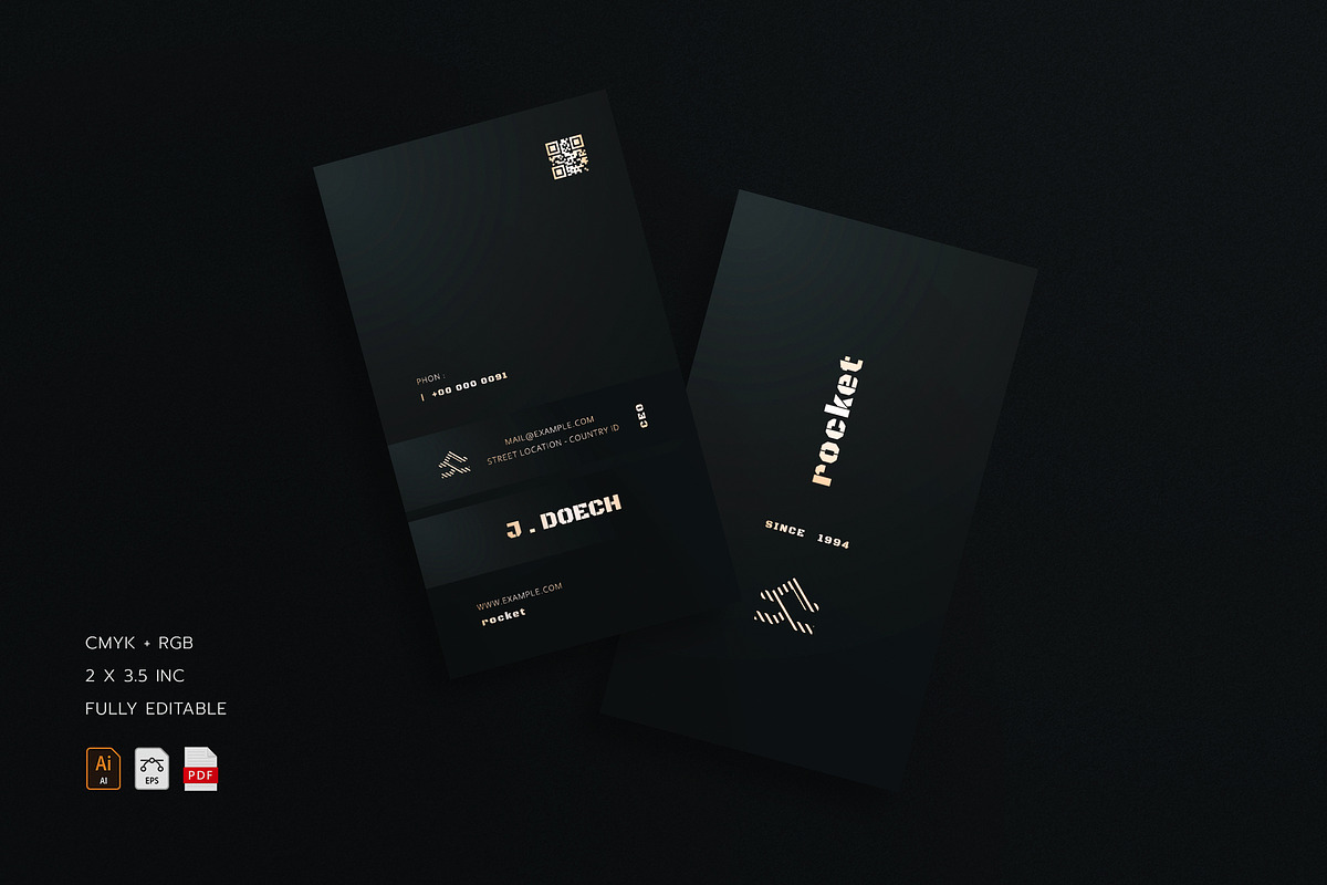 5 in 1 Vertical Luxury Business Card, a Business Card Template by Ctrl space studio (Photo 3 of 6)