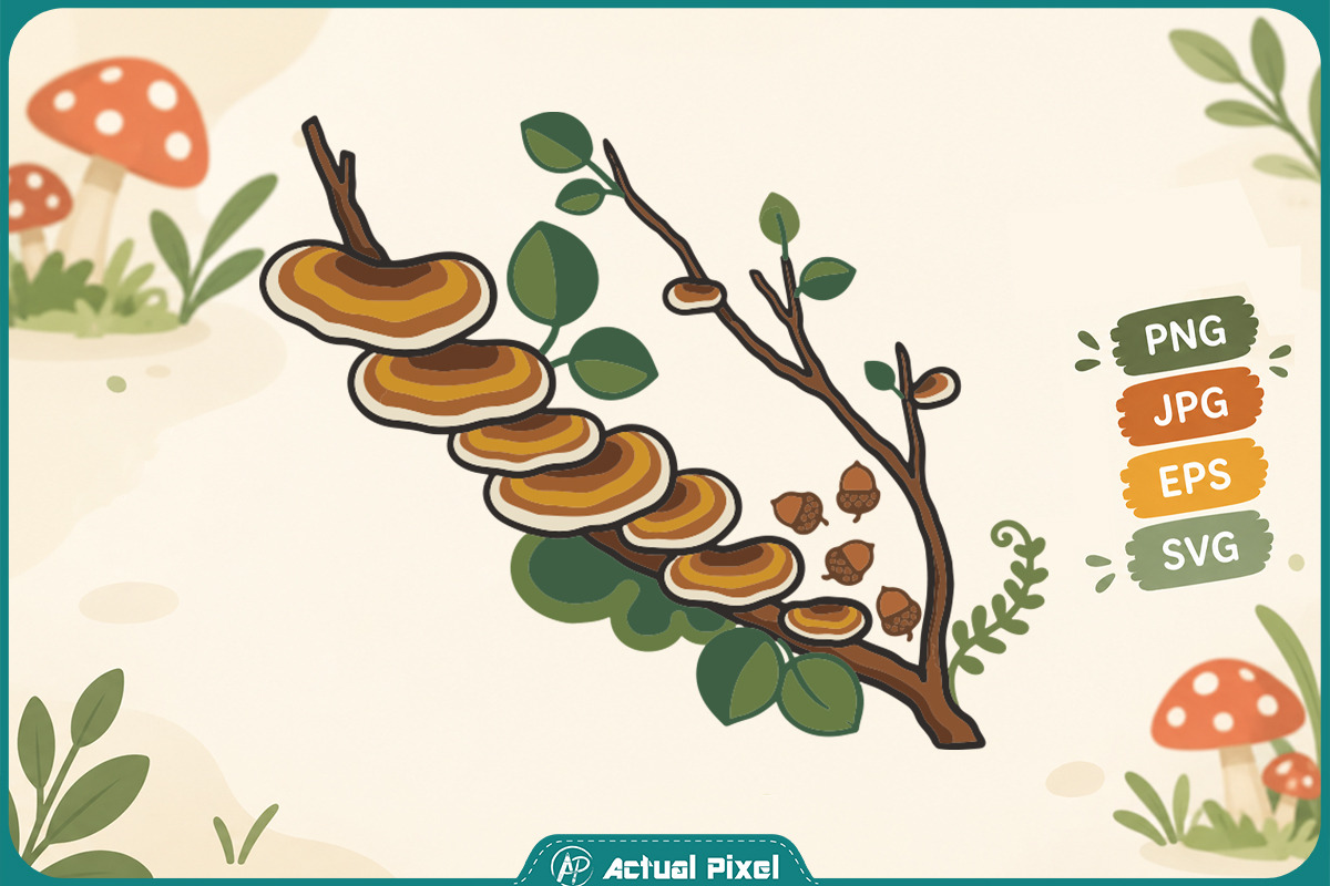 Mushroom Botanical Clipart Bundle, an Object Graphic by Actual Pixel (Photo 9 of 21)