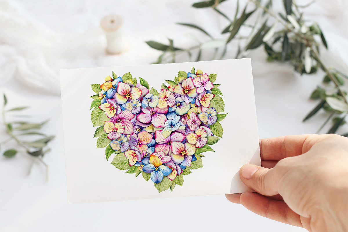 Hydrangea clipart, flower patterns, an Illustration by Artmanata (Photo 18 of 18)