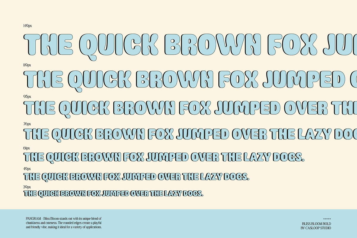 Bliss Bloom Bubbly Cute Typeface, a Sans Serif Font by Casloop Studio (Photo 4 of 9)