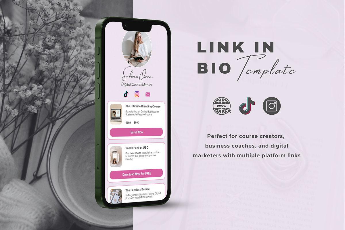 Pink Canva Stan Store Link In Bio, a Landing Page Template by GlamWebDesigns (Photo 1 of 5)