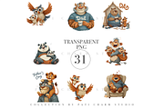 Fathers Day Animal Clipart, an Animal Illustration by Pati Charm Studio (Thumbnail 2 of 7)