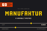 Manufaktur - A 60 fonts family, a Sans Serif Font by Great Scott! (Thumbnail 1 of 11)