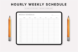 Hourly Weekly Schedule Planner