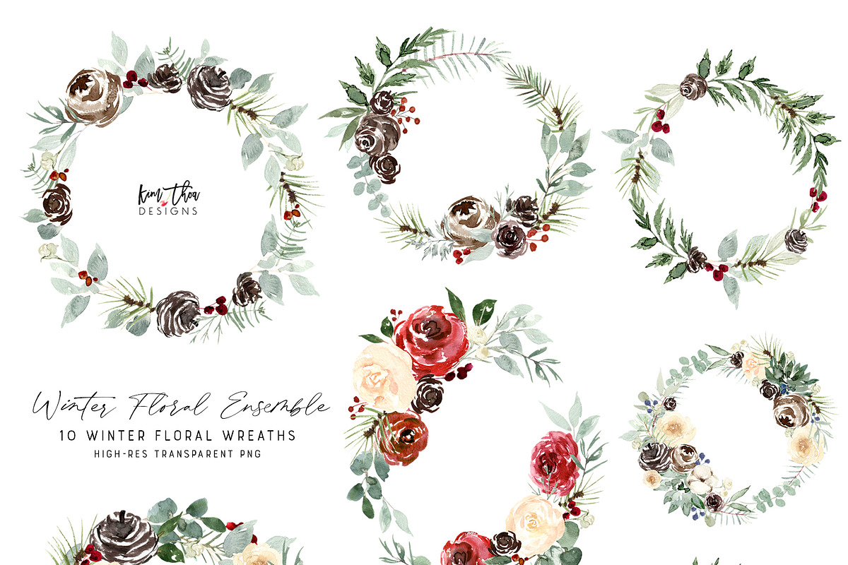 Winter Floral Ensemble, an Illustration by Kim Thoa Designs (Photo 9 of 12)