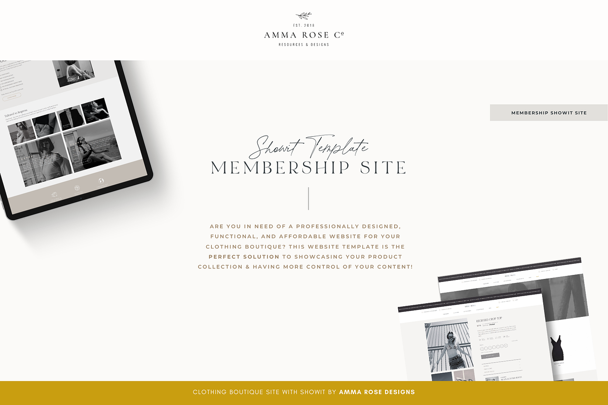 Fashion Showit Website Template, a Websites & App Template by ammarosedesignsllc (Photo 2 of 8)