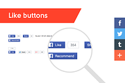 Like, Share and other social buttons, a Templates & Theme by Samoylov (Thumbnail 1 of 2)