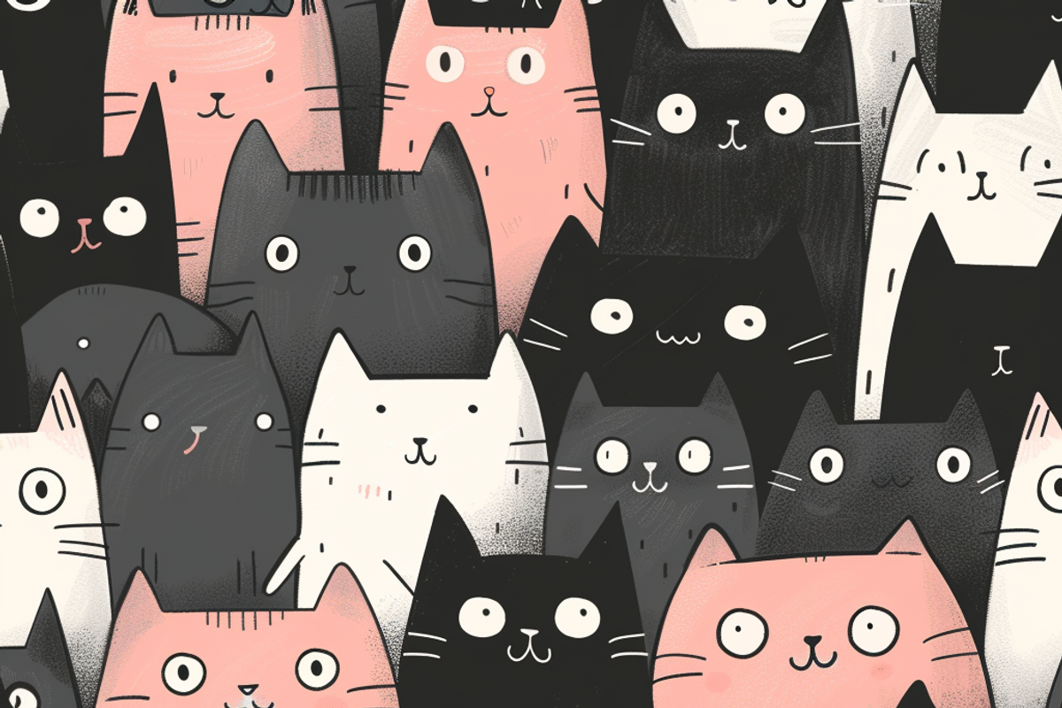 Adorable Cats Cartoon Pattern, a Pattern Graphic by Printable Treasure (Photo 5 of 7)