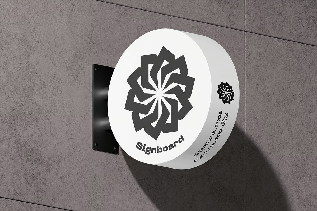 Signboard Round Mock-up, an Advertising Mockup by zippypixelstudio (Photo 10 of 14)