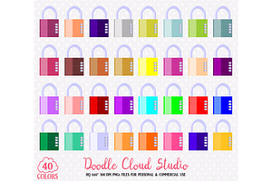 40 Colorful Padlock Clipart