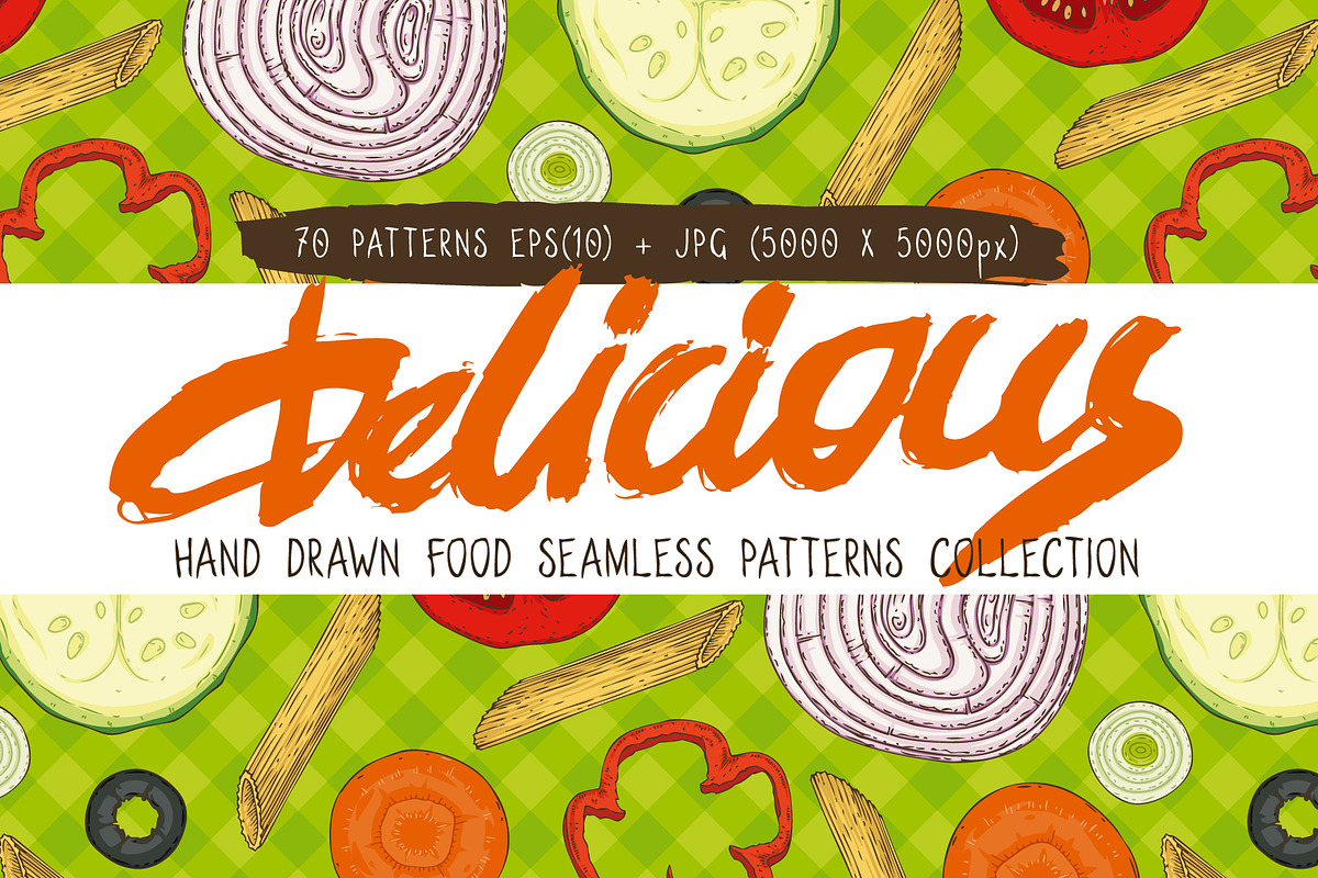 Food Seamless Patterns Collection, a Pattern Graphic by DeepFuze (Photo 1 of 8)