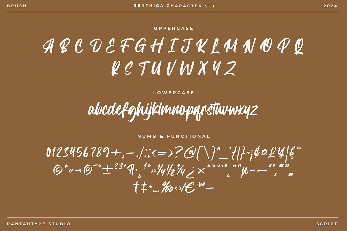 Renthiga Brush Handwritten Font, a Handwritten Font by RantautypeStudio (Photo 16 of 17)