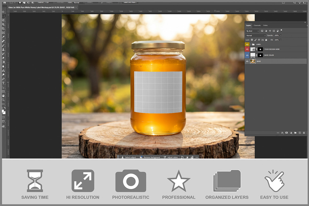 Glass Jar With Pure White Honey PSD, a Cups & Container Mockup by Bruno's Shop (Photo 2 of 3)