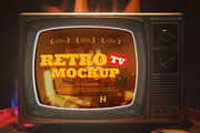 Dramatic Retro TV Mockup, an Advertising Mockup by herutage (Thumbnail 2 of 6)