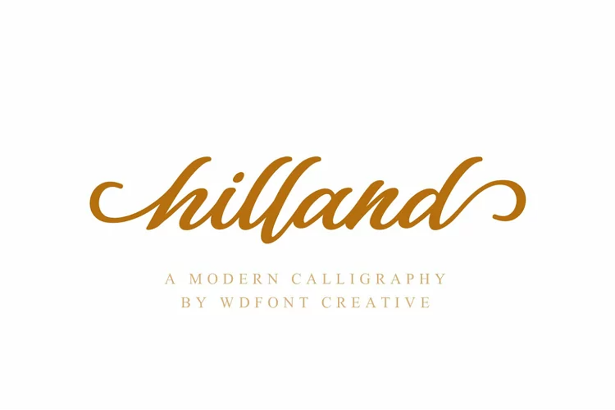 Hilland | Modern Stylish Font, a Script Font by WDfont (Photo 1 of 5)