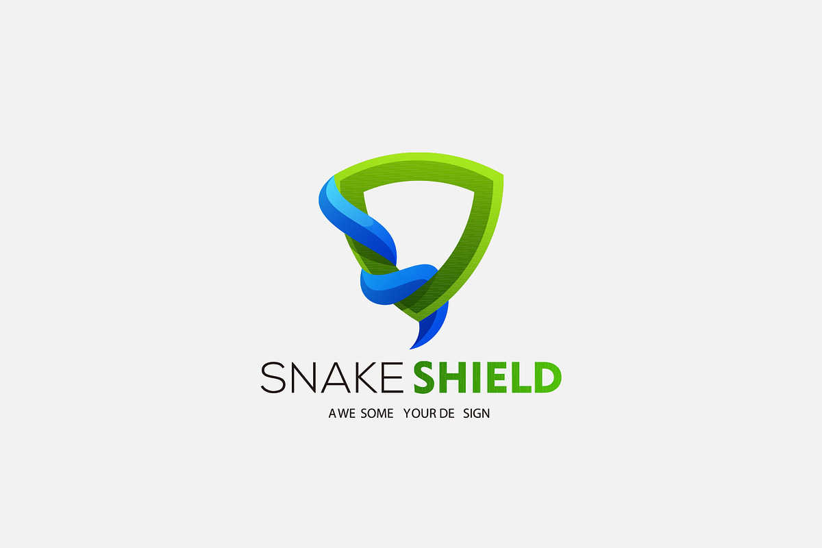 snake shield logo design gradient, a Branding & Logo Template by OmerStudio
