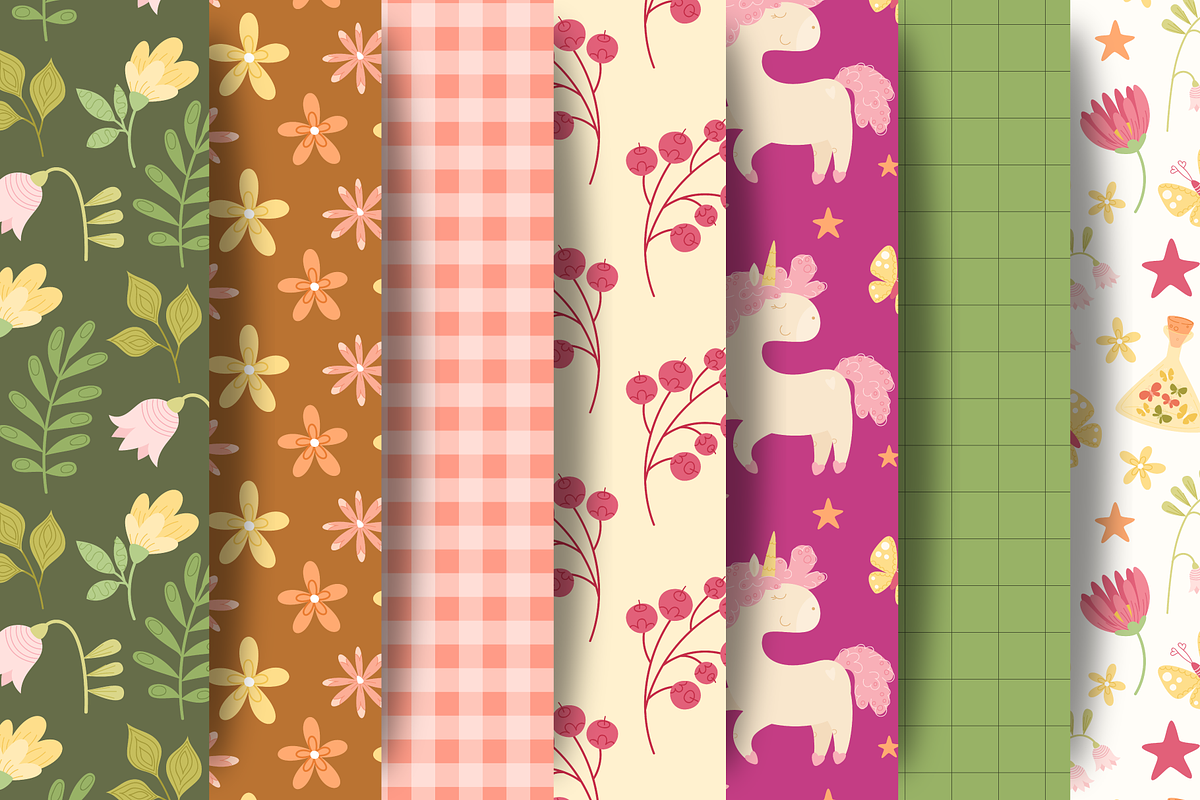 Garden Unicorns. Vector Set, an Object Graphic by Digitaliya (Photo 4 of 9)