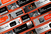 Orange Futuristic YouTube Cover, a Social Media Template by graphicook (Thumbnail 2 of 3)
