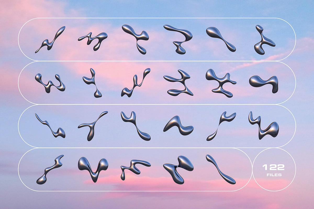 3D Liquid Metal - 122 illustrations, an Object Graphic by assetpro.design (Photo 3 of 10)