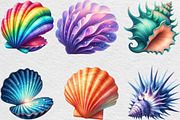 Watercolor Colorful Sea Shell Clipar, an Illustration by Black Bird Studio (Thumbnail 3 of 4)