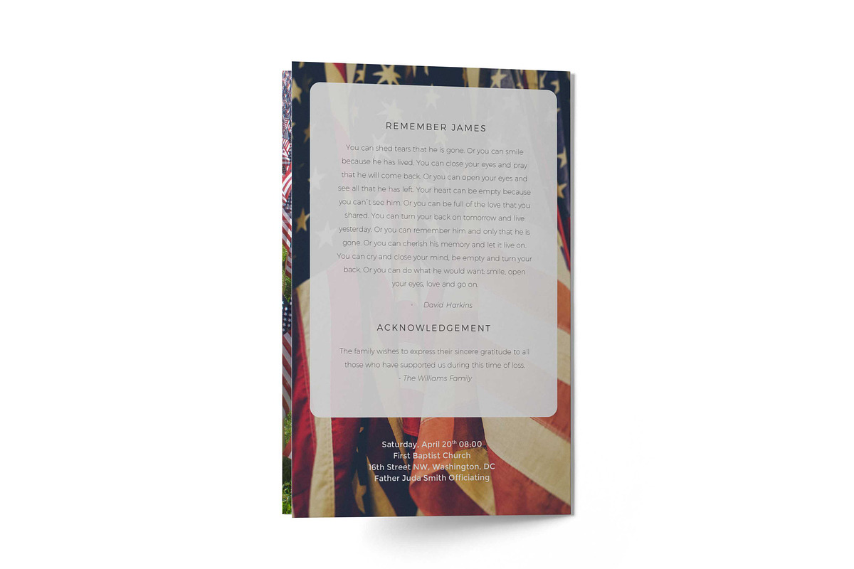 Funeral Program Template Military, a Brochure Template by inserenity (Photo 3 of 5)