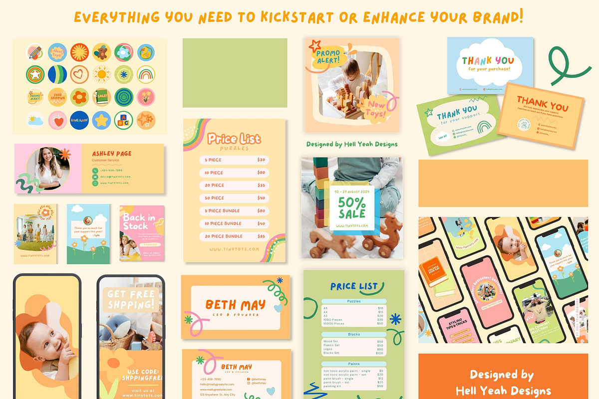 Tiny Tots Branding Starter Kit, a Branding & Logo Template by Hell Yeah Designs (Photo 3 of 19)