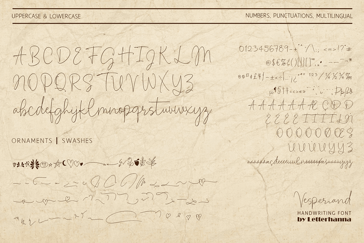 Vesperiand Handwriting Font, a Handwritten Font by Letterhanna Studio (Photo 7 of 13)